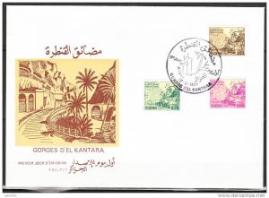 1er jour d'émission - Algérie 1977 - n°657, 658, 659. Gorges d'El Kantara.