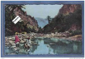 Carte Postale Algérie Gorges d'El Kantara  sur les bords de l'Oued très beau plan