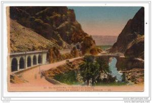 (algérie) EL-KANTARA -Dans les gorges -Porte du  Desert et pont romain
