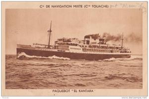 EL KANTARA PAQUEBOT . CIE NAVIGATION MIXTE  (CIE TOUACHE)  VOYAGEE 1933