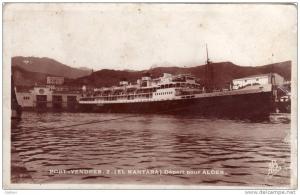 cpsm port Vendres - El Kantara Départ pour Alger