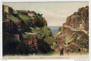 CPA   ALGERIE  Constantine  sortie des Gorges du Rhummel  vue du Pont EL-KANTARA Y5/4019