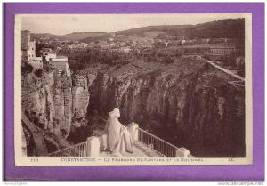 ALGERIE - CONSTANTINE - le Faubourg El-Kantara et le Rhummel - animée