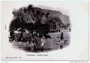 CPA ETRANGERE ALGERIE 14 EL KANTARA Femme Lavant