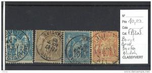 France Type Sage  oblitérés  Bougie,Bone , Blidah, Bouira  Algérie