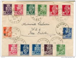 58861 - 13 TP type blason cad BOUIRA ALGER 29 8 1944 TB