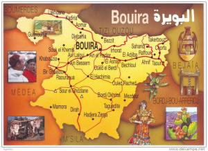 ALGERIE - ALGERIA - CP - Bouira - Carte géographique - Neuve/Mint