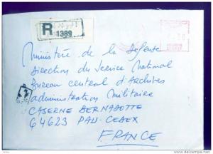 Etude   Lettres recommandées Algérie   - BOUIRA - 1996 -