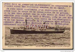 CPA Bateau Paquebot Hoggar Service rapide de Marseille a la Cote