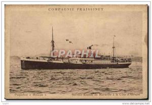 CPA Bateau Paquebot Hoggar Service rapide de Marseille a la Cote