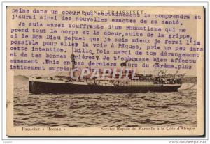 CPA Bateau Paquebot Hoggar Service rapide de Marseille a la Cote