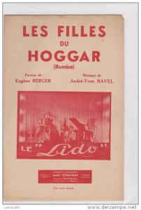 vieille partition les filles du hoggar (rumba) paroles de eugene berger musique de andré-yvon navel