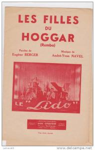vieille partition les filles du hoggar (rumba) paroles de eugene berger musique de andré-yvon navel
