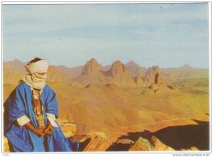 CPSM - ALGERIE - LE HOGGAR - L'Homme Bleu - Coul - Ann 80 -