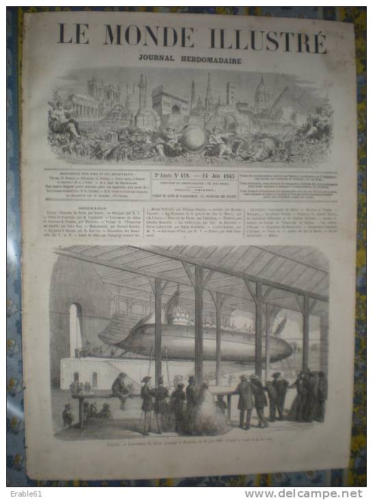 LE MONDE ILLUSTRE 24/06/1865 TOULON MEXIQUE GUAYMAS EMPEREUR BISKARA EL KANTARA  EPSON ASSINIE ABILLY VELASQUEZ