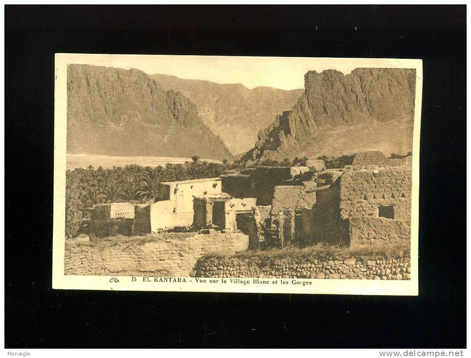 CPA   ALGERIE 15, EL KANTARA, Vue sur le Village Blanc et les Gorges