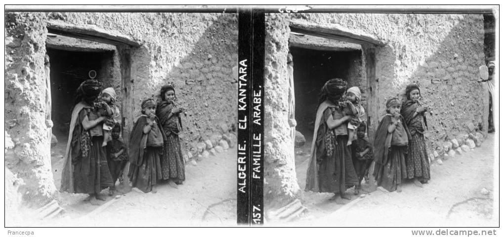 Plaque Photo - PP - 0005 - ALGERIE - EL KANTARA - Famille Arabe