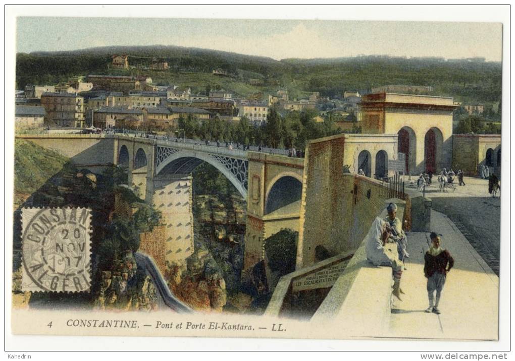 Algerie 1907, Pont et Porte El-Kantara, Notice the date on the front & back!!! (READ!!!)