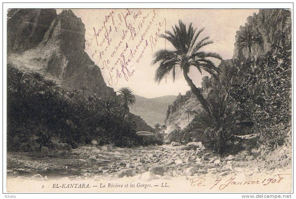 EL  KANTARA    LA RIVIERE ET LES GORGES
