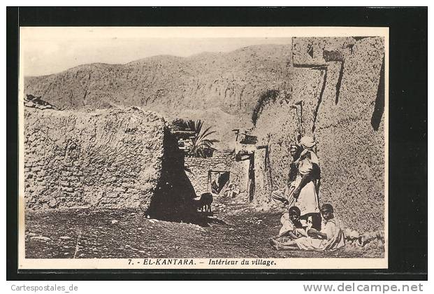 CPA El-Kantara, Interieur du village