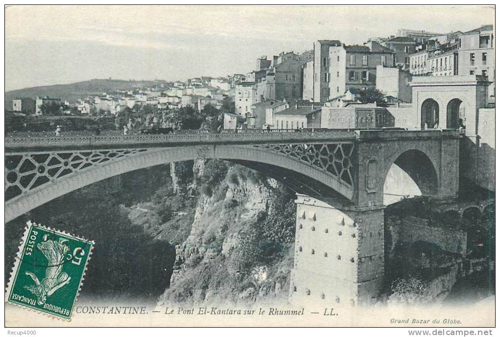 ALGERIE  CONSTANTINE  le pont el kantara sur le rhummel    2 scans