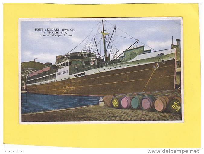 CPA -  66  - PORT VENDRES  - EL KANTARA courrier Alger à quai
