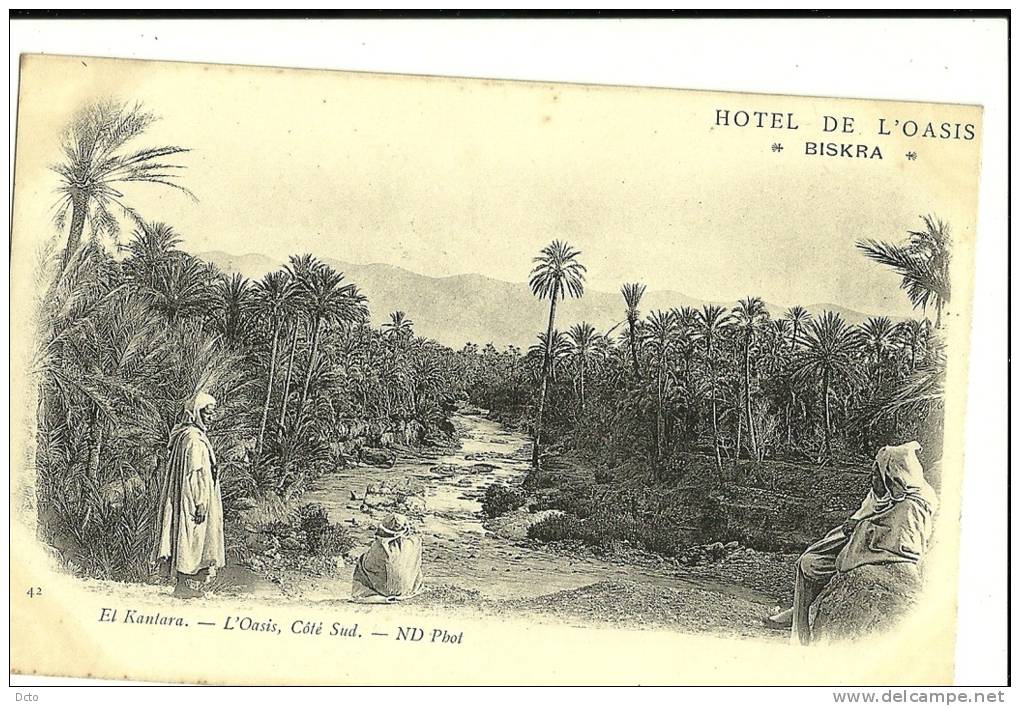 EL Kantara - L'Oasis, coté sud - Ed ND phot n°  42  (Pub de l´HOTEL de l´OASIS à Biskra)