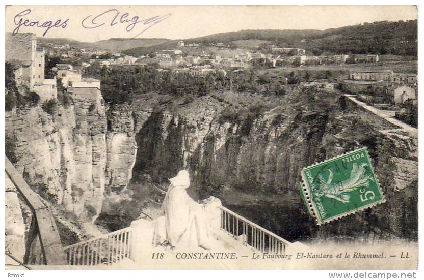 ALGERIE  CONSTANTINE  Le Faubourg El-Kantara et le Rhummel  ..... ( Ref CH1834 )