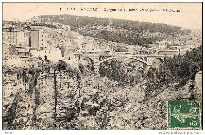 ALGERIE  CONSTANTINE  Gorges du Rhummel et le pOnt d'El-Kantara  ..... ( Ref CH1804 )