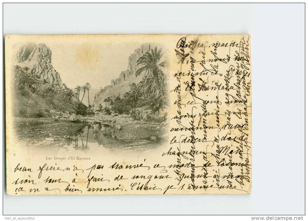 536 ) les gorges d'El-Kantara  . 2 Scans. Année 1905