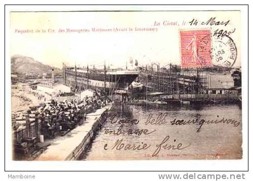 La Ciotat  lancement El Kantara des messageries maritimes ~aout 1904