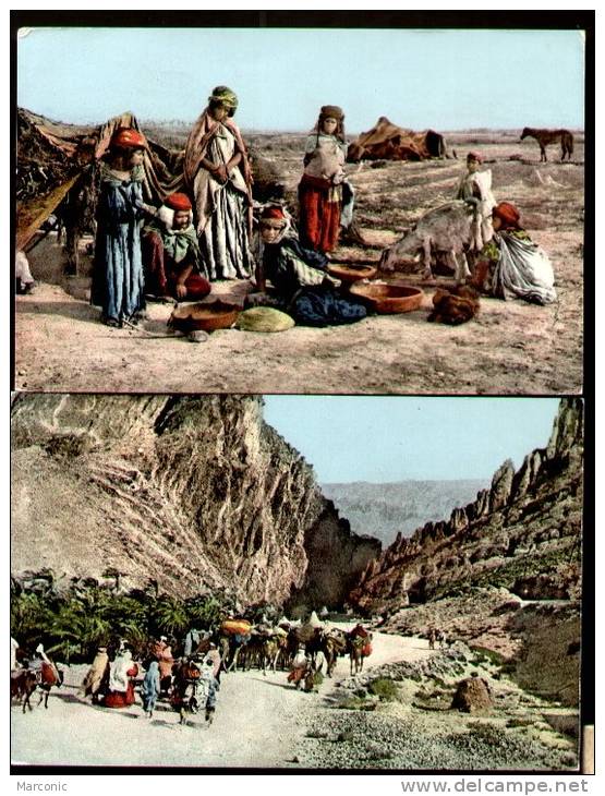 LOT 2 CPA - Groupe de Nomades - Gorges d'El Kantara - Bel Animation