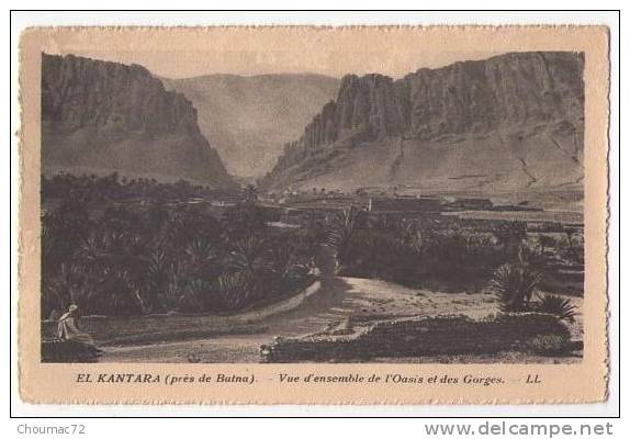 (Algérie) 030, El Kantara, LL, Vue d'ensemble de l'Oasis et des Gorges