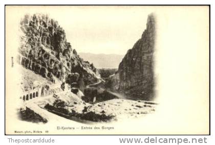 El-Kantara Tunisia Entrée des Gorges c1910 Postcard