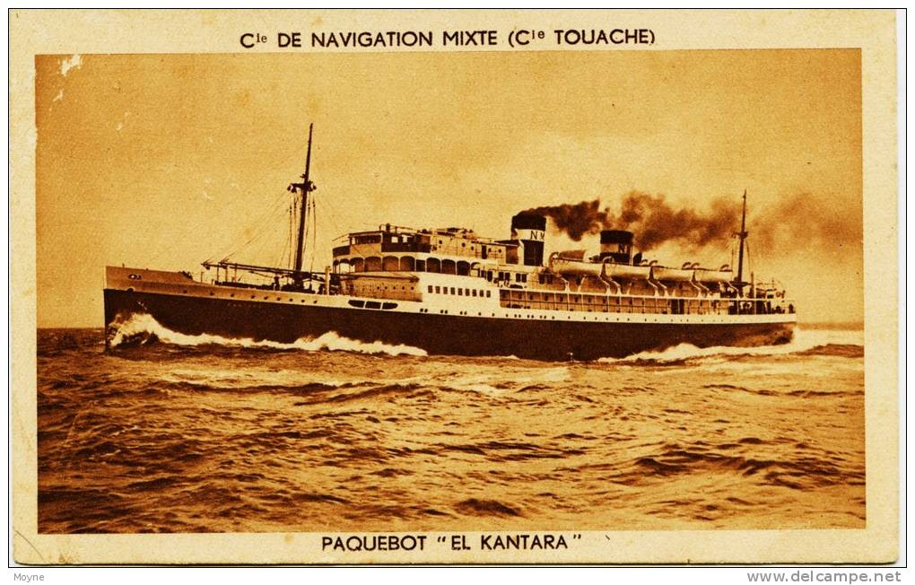 11- 3690 -   Transports - PAQUEBOT  *  EL  KANTARA  * - Cie de NAVIGATION MIXTE ( Cie Touchague )