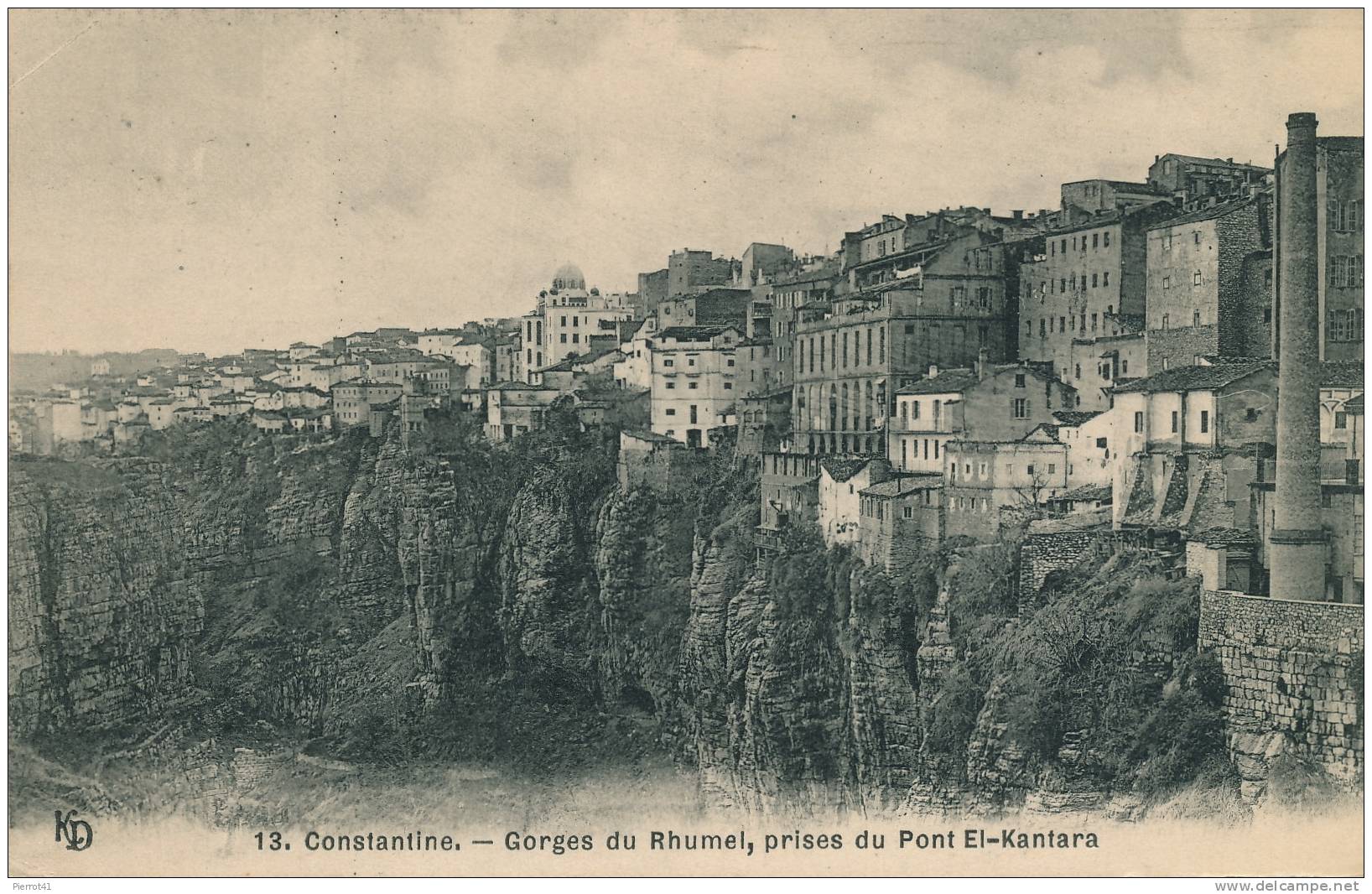ALGERIE - CONSTANTINE - Gorges du Rhumel prises du Pont El-Kantara