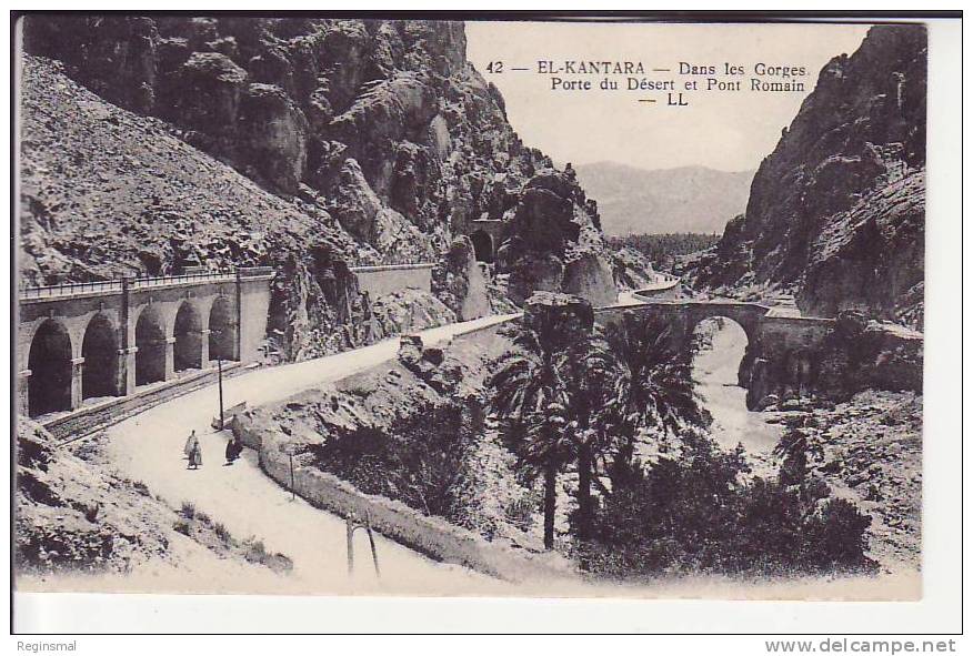 El Kantara, Dans les Gorges Porte desert et Pont Romain,ca. 1924
