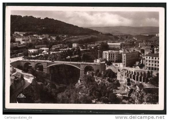 CPA Constantine, Vue generale sur la Gare, Pont El-Kantara