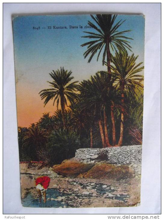 cpa el kantara dans la riviere