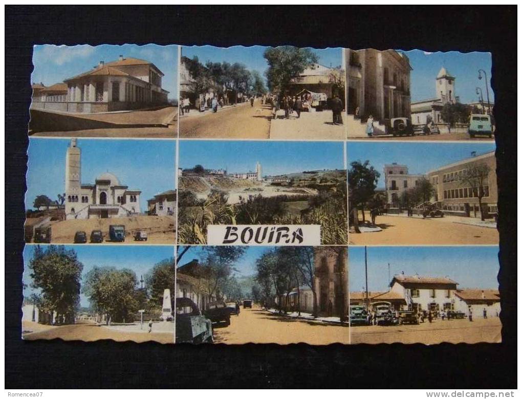 BOUÏRA (Algérie) - Multivues - Groupe scolaire - Rue Principale - l'Eglise - la Mosquée - Poste - Banque d'Algérie,...