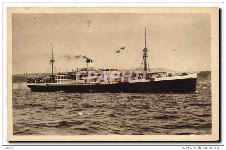 CPA Bateau Paquebot Hoggar Service rapide de Marseille a la Cote