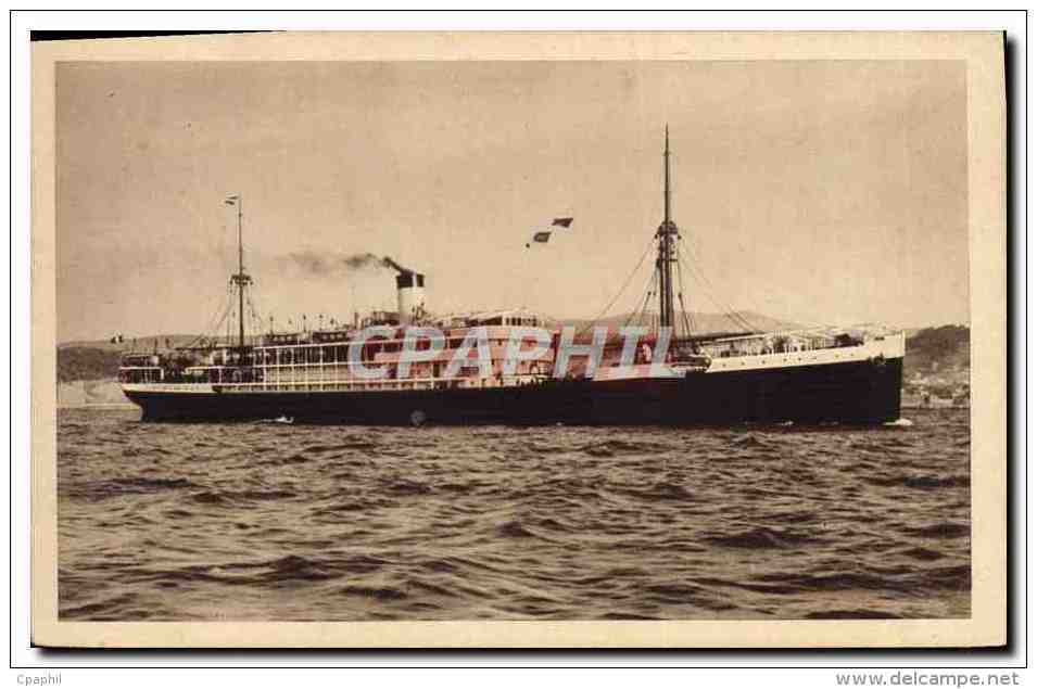 CPA Bateau Paquebot Hoggar Service rapide de Marseille a la Cote