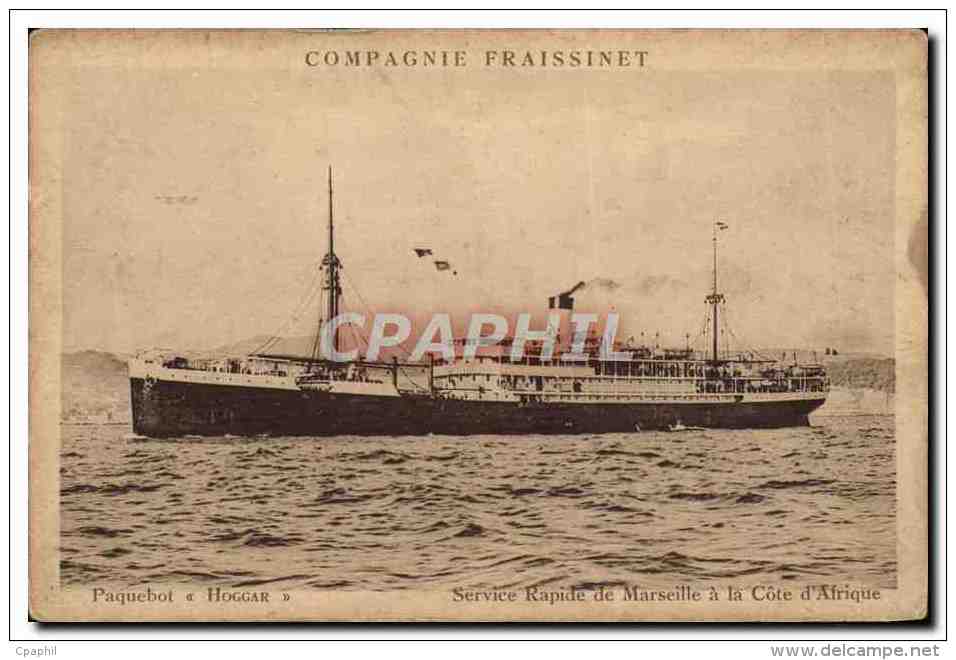 CPA Bateau Paquebot Hoggar Service rapide de Marseille a la Cote