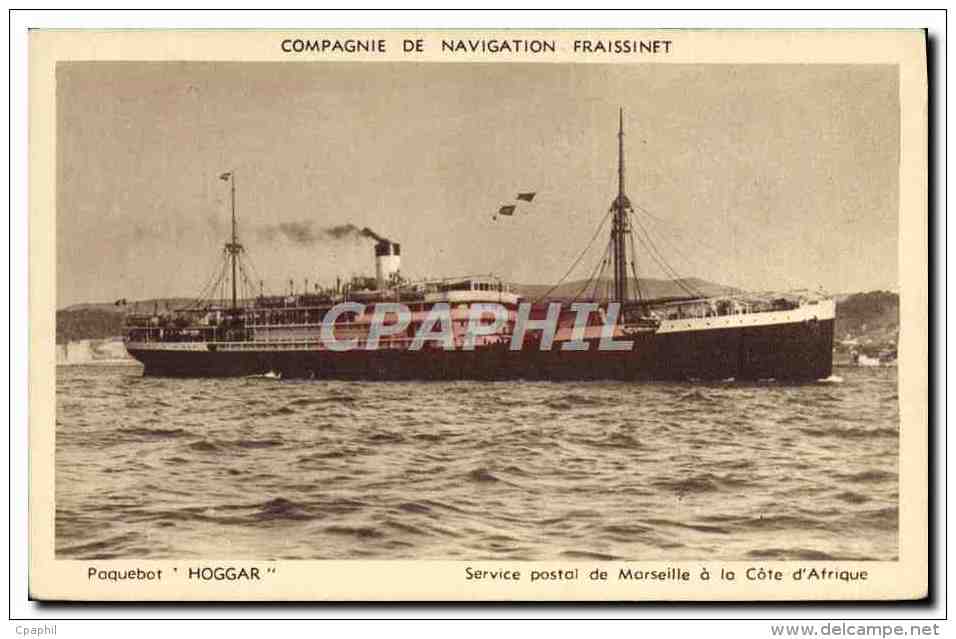 CPA Bateau Paquebot Hoggar Service postal de Marseille a la Cote