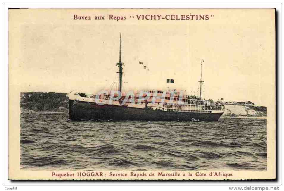 CPA Bateau Paquebot Hoggar Service rapide de Marseille a la Cote