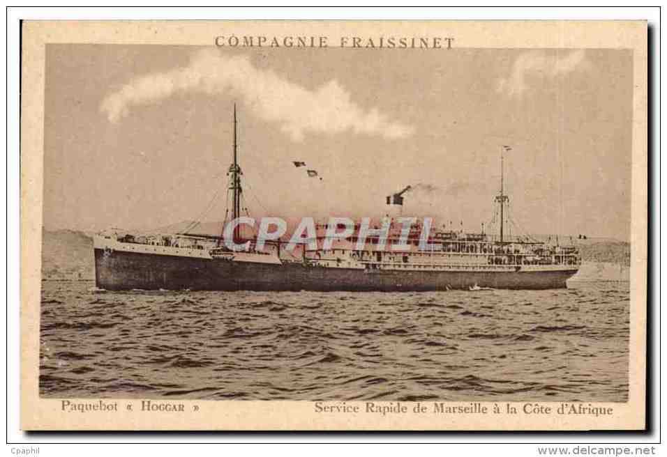 CPA Bateau Paquebot Hoggar Service rapide de Marseille a la Cote