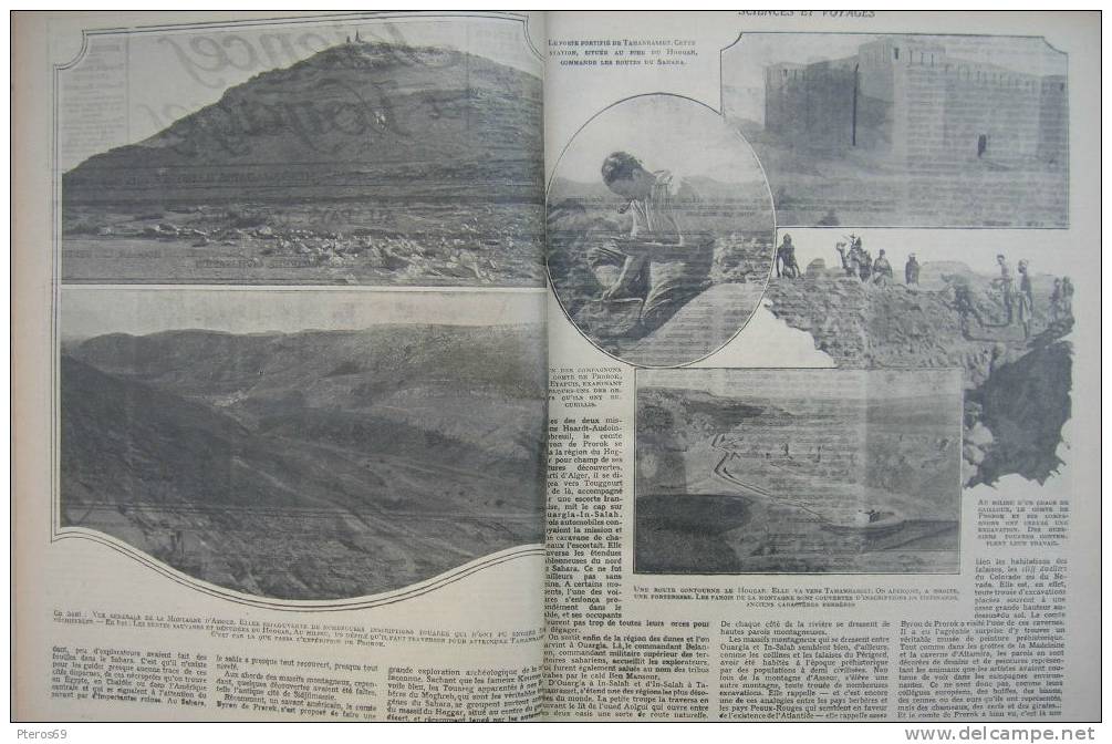 SCIENCES ET VOYAGES 1926 N°341HOGGAR ANTINEA/POLE NORD EN AVION/PAPOUS DE NLLE-GUINEE/CHINE/CARTON ONDULE