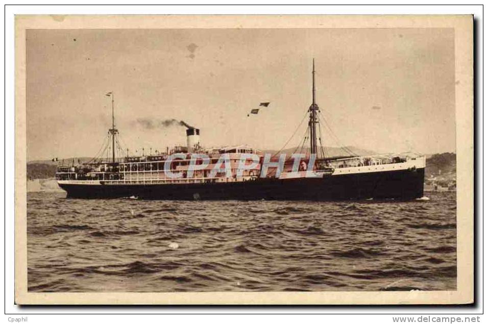 CPA Bateau Paquebot Hoggar Service rapide de Marseille a la Cote