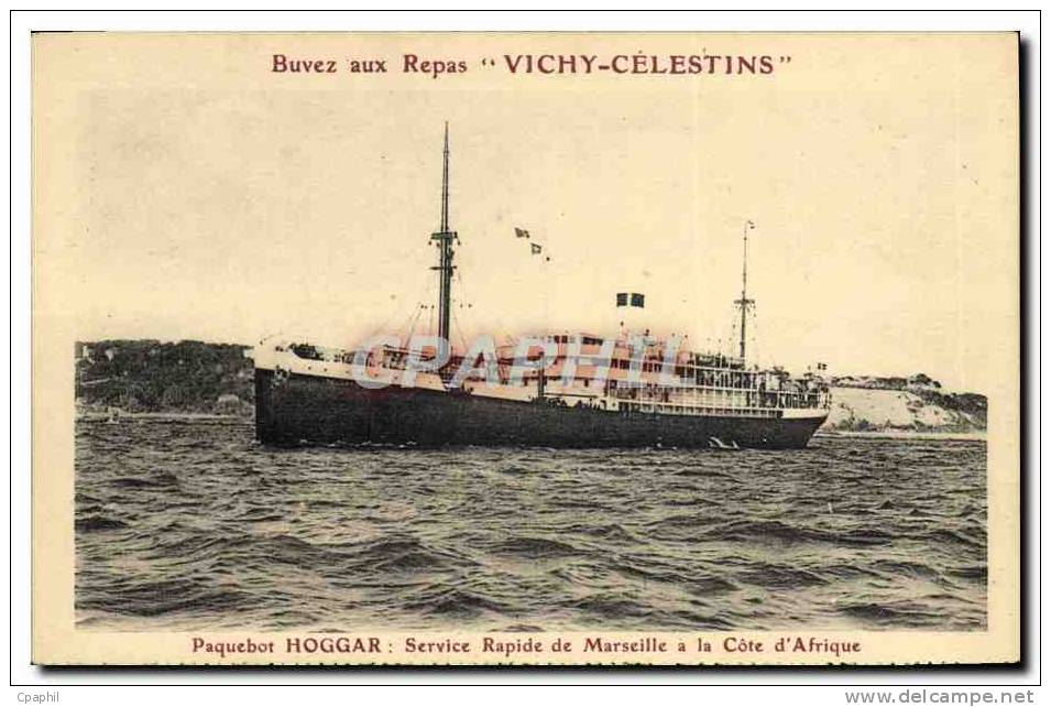 CPA Bateau Paquebot Hoggar Service rapide de Marseille a la Cote