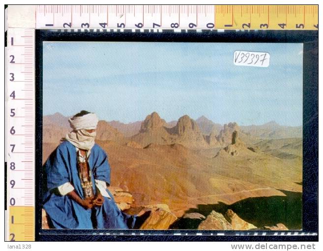 V39397 ALGERIA LE HOGGAR L' HOMME BLEU COSTUMI TIPICI BEDUINI